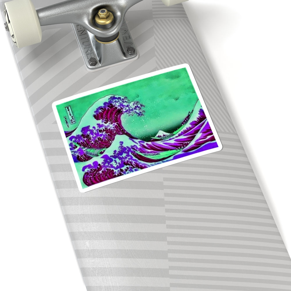 Purple Great Wave - Vinyl Rectangle Sticker