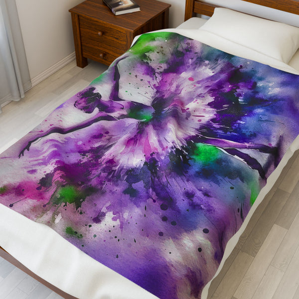 Polychrome Ballet Purple - Velveteen Plush Blanket