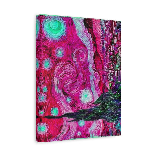 Star Night Fuchsia - Canvas Poster