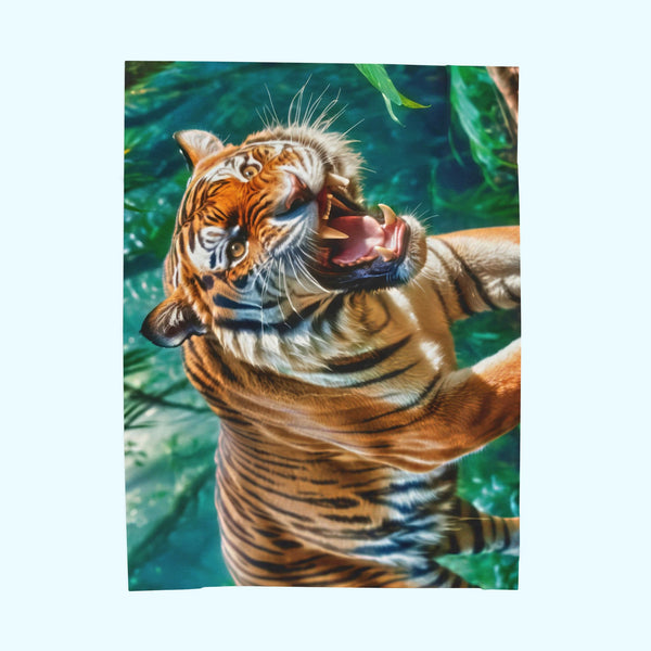 Orange Bengal - Velveteen Plush Blanket
