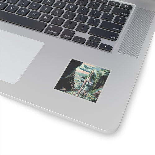 Cliff Over The Sea - Vinyl Square Sticker