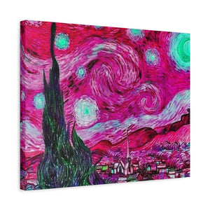 Star Night Fuchsia - Canvas Poster