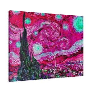 Star Night Fuchsia - Canvas Poster