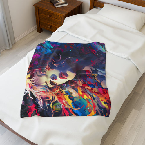 My Echoing Mind - Velveteen Plush Blanket