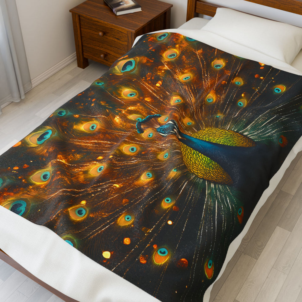 Neon Plumage - Velveteen Plush Blanket