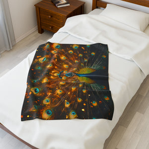 Neon Plumage - Velveteen Plush Blanket
