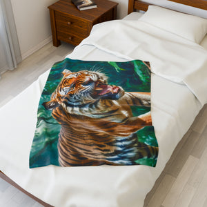 Orange Bengal - Velveteen Plush Blanket