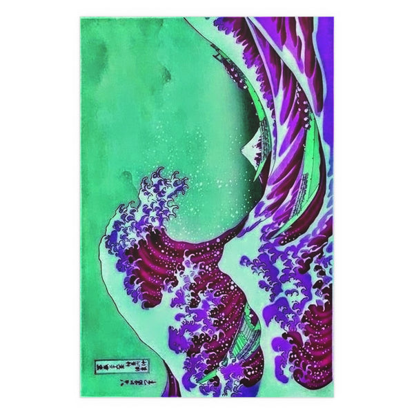 Purple Great Wave - Silk Poster