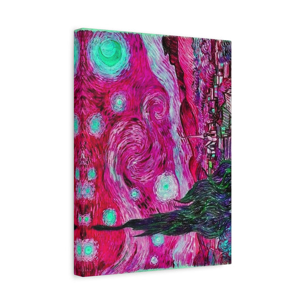Star Night Fuchsia - Canvas Poster