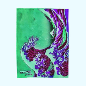 Purple Great Wave - Velveteen Plush Blanket