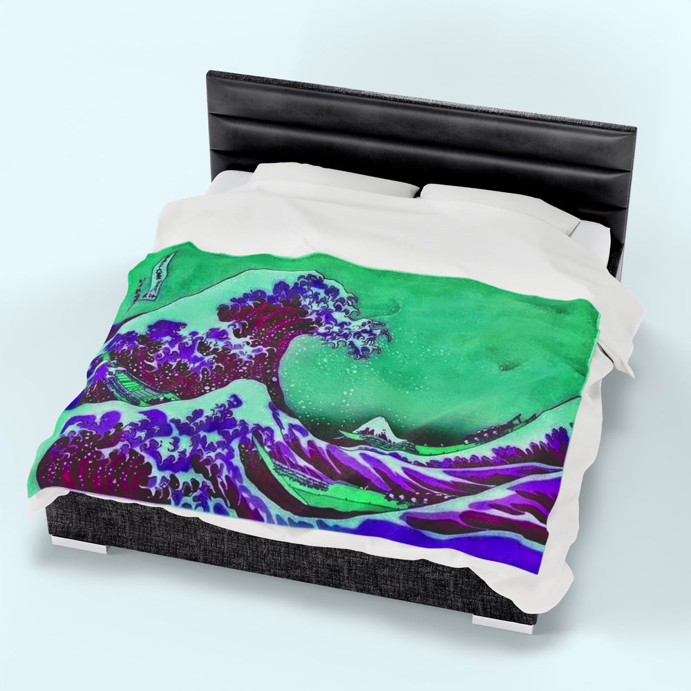 Purple Great Wave - Velveteen Plush Blanket