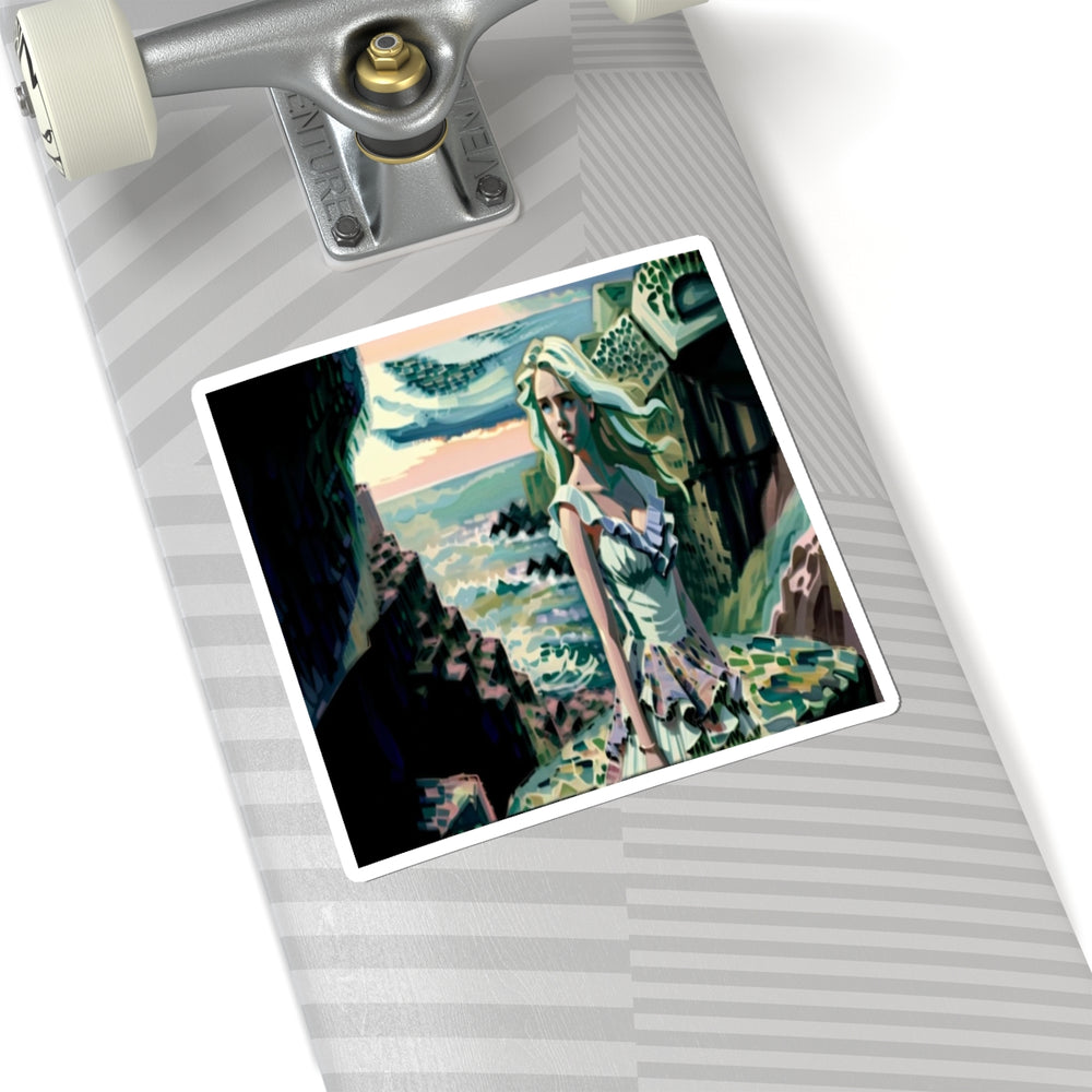 Cliff Over The Sea - Vinyl Square Sticker