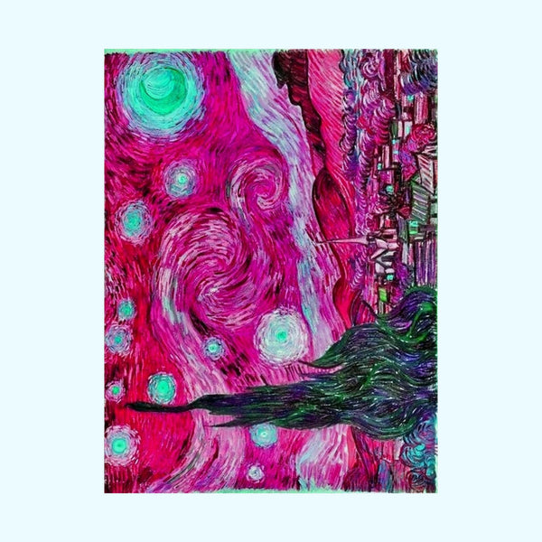 Star Night Fuchsia - Matte Poster