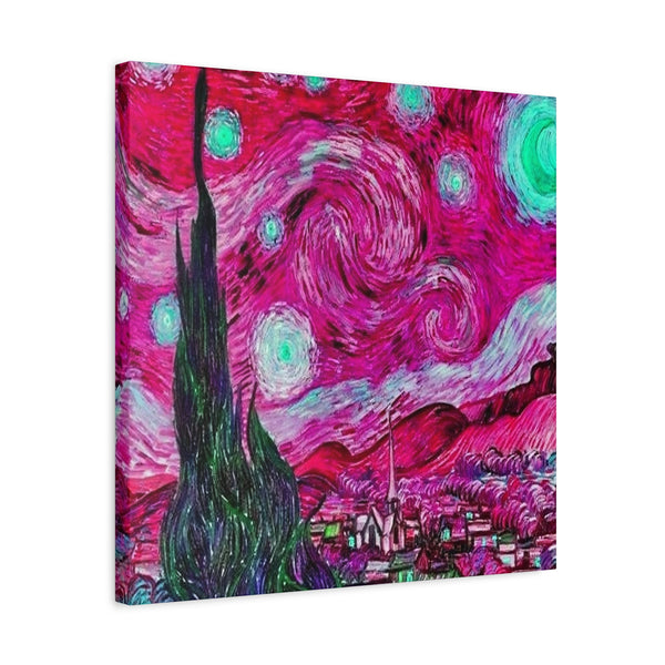 Star Night Fuchsia - Canvas Poster