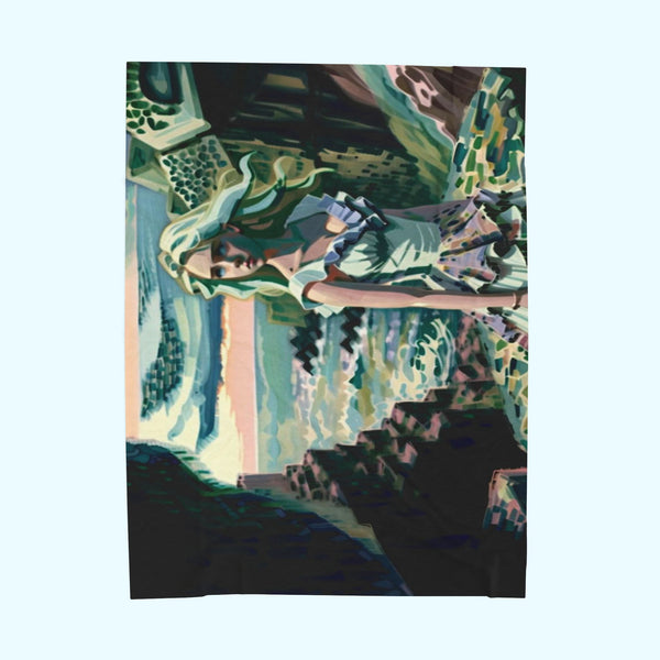 Cliff Over The Sea - Velveteen Plush Blanket