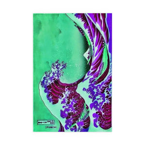 Purple Great Wave - Silk Poster