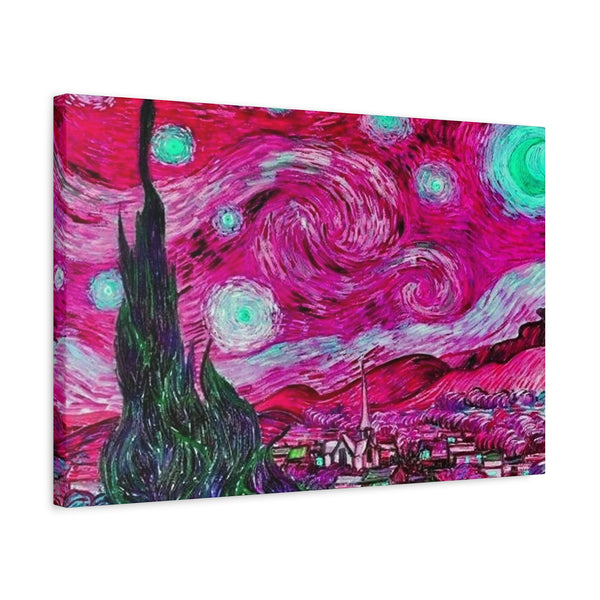 Star Night Fuchsia - Canvas Poster