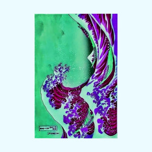 Purple Great Wave - Matte Poster