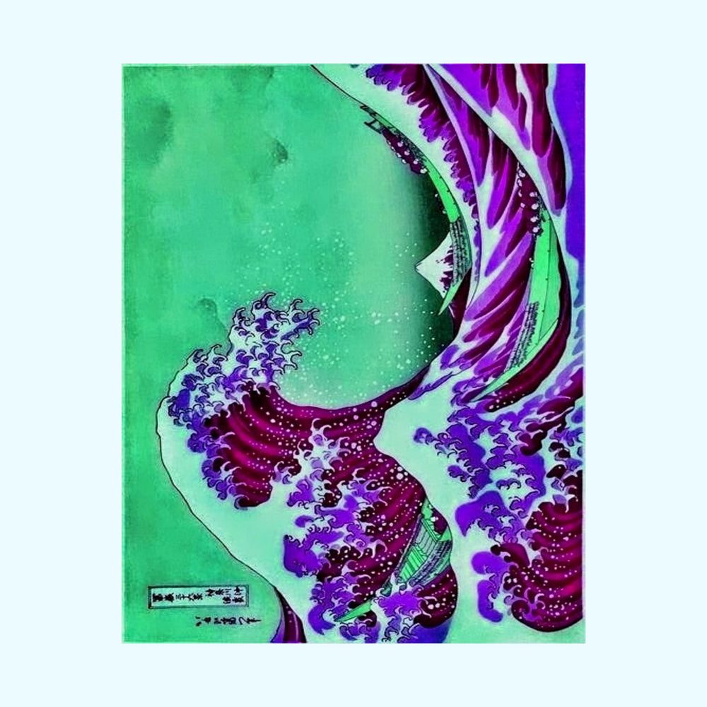 Purple Great Wave - Matte Poster