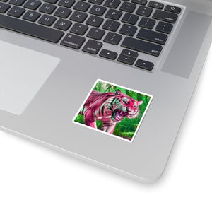 Strawberry Bengal - Vinyl Square Sticker