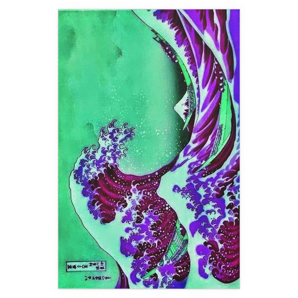 Purple Great Wave - Silk Poster