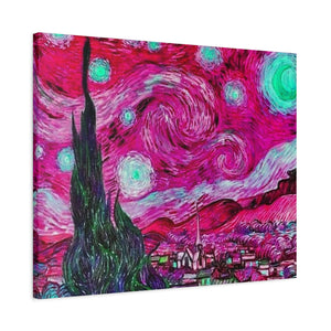 Star Night Fuchsia - Canvas Poster
