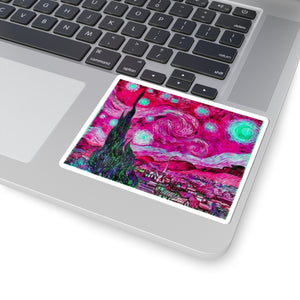Star Night Fuchsia - Vinyl Rectangle Sticker