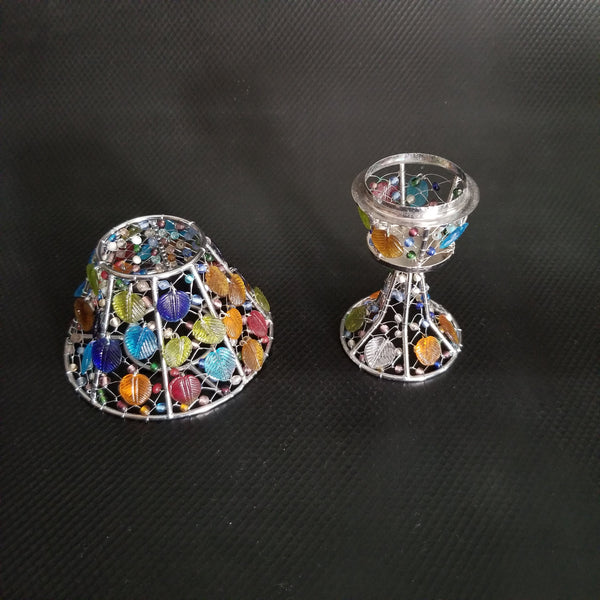 Handmade Colored Glass Tea Light Candle Holder