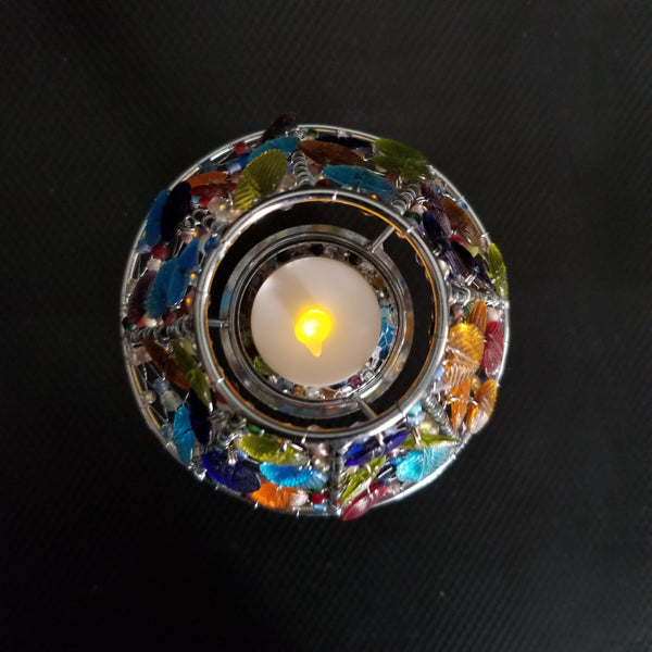 Handmade Colored Glass Tea Light Candle Holder
