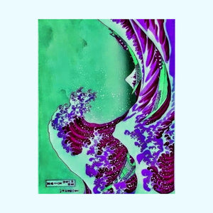 Purple Great Wave - Matte Poster