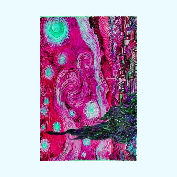 Star Night Fuchsia - Matte Poster