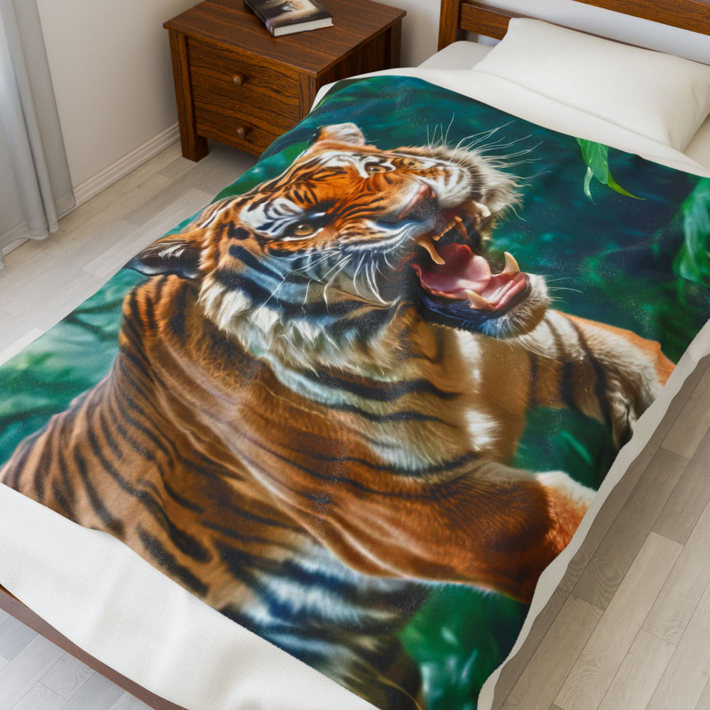 Orange Bengal - Velveteen Plush Blanket