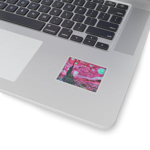 Star Night Fuchsia - Vinyl Rectangle Sticker