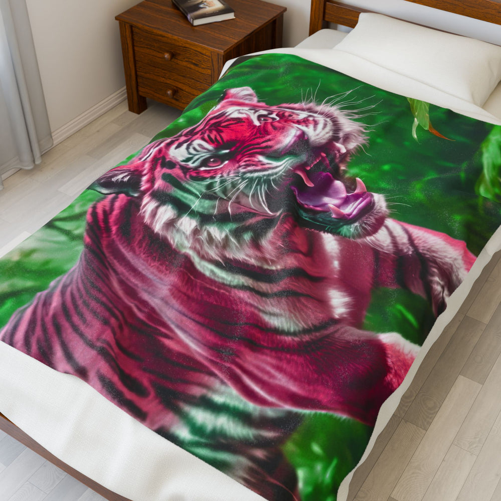 Strawberry Bengal - Velveteen Plush Blanket