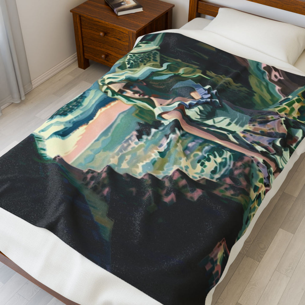Cliff Over The Sea - Velveteen Plush Blanket