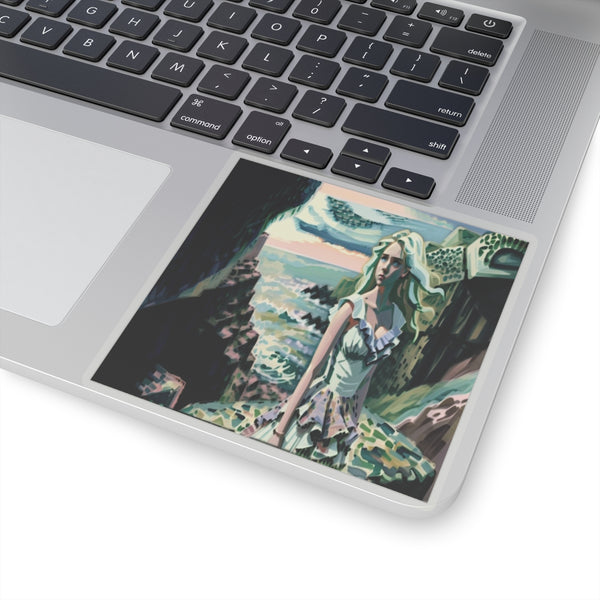 Cliff Over The Sea - Vinyl Square Sticker