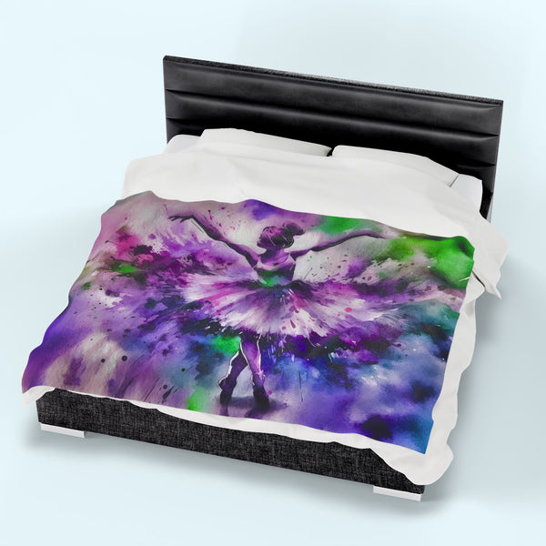Polychrome Ballet Purple - Velveteen Plush Blanket