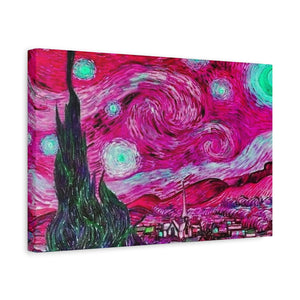 Star Night Fuchsia - Canvas Poster
