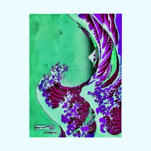 Purple Great Wave - Matte Poster