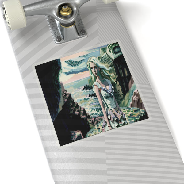 Cliff Over The Sea - Vinyl Square Sticker