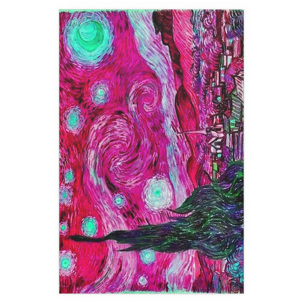 Star Night Fuchsia - Silk Poster
