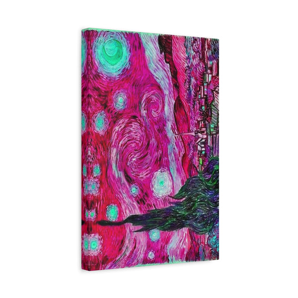 Star Night Fuchsia - Canvas Poster