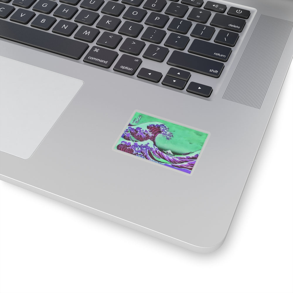 Purple Great Wave - Vinyl Rectangle Sticker