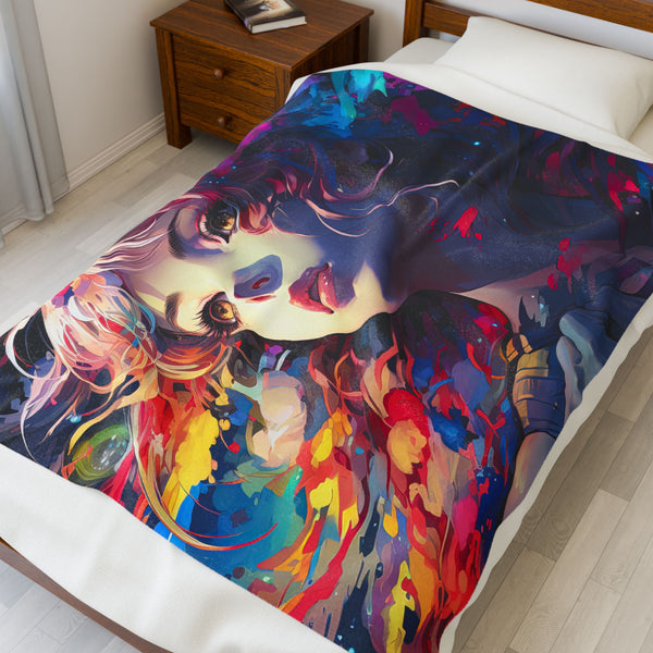 My Echoing Mind - Velveteen Plush Blanket