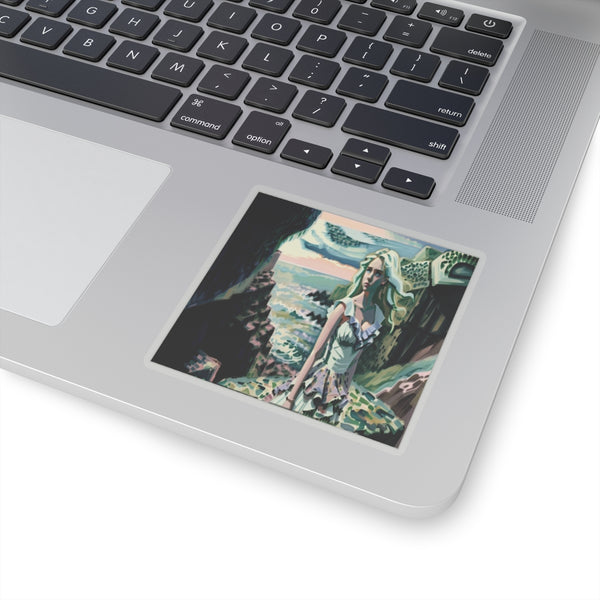 Cliff Over The Sea - Vinyl Square Sticker