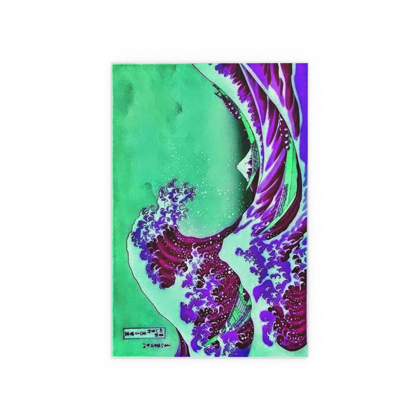 Purple Great Wave - Silk Poster
