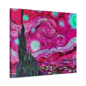 Star Night Fuchsia - Canvas Poster