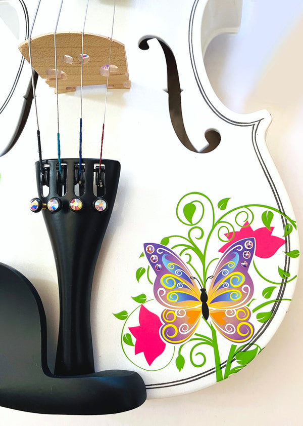 Butterfly BLING White Violin