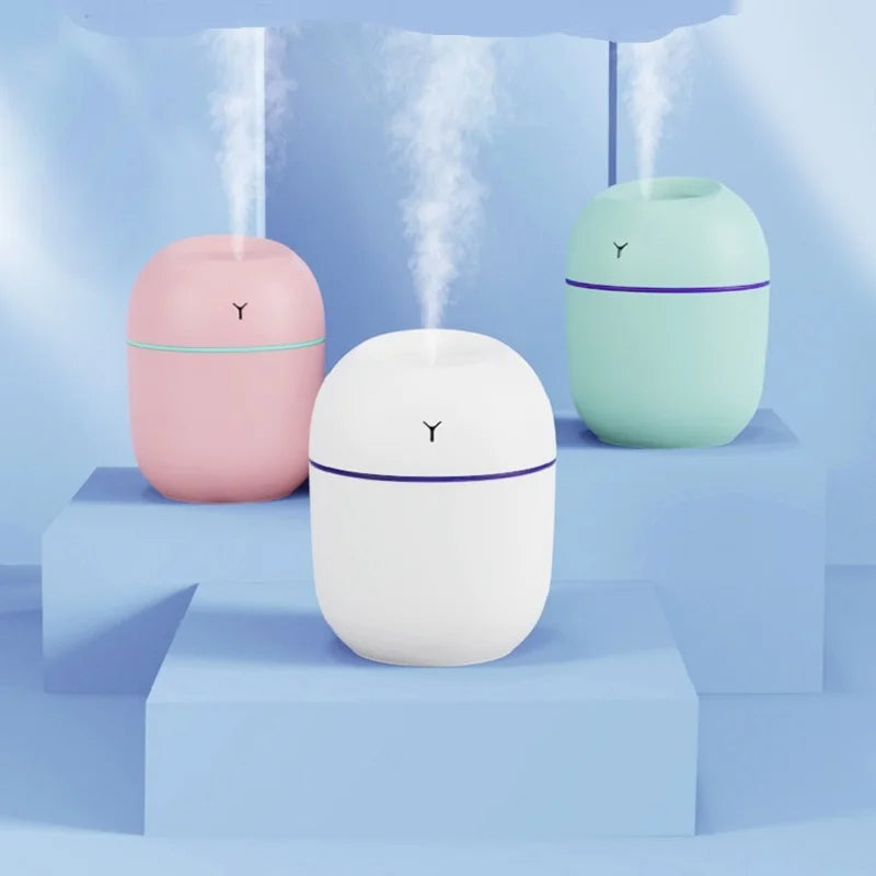 Portable Ultrasonic Humidifier & Aroma Essential Oil Diffuser LED Night Lamp