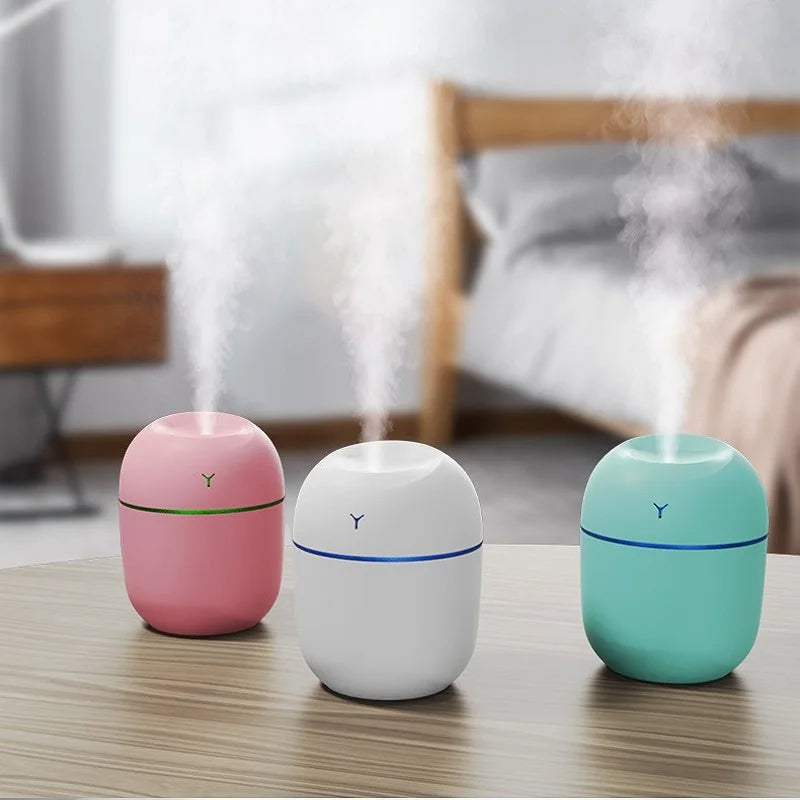 Portable Ultrasonic Humidifier & Aroma Essential Oil Diffuser LED Night Lamp